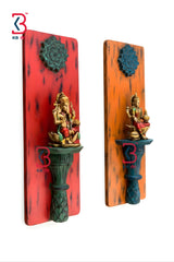 KB ART Wooden Carved Big Rectangle Shelf Statue - Close-Up of Hand-Carved Artisan Texture - Handcrafted Wooden Decor Jodhpur