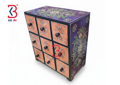 KB ART Wooden 9 Drawer Mdf Box Purple - Styled Display in Home Interior Setting - Handcrafted Wooden Decor Jodhpur