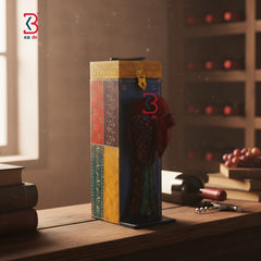 KB ART Wooden Peacock Wine Box - Styled Display in Home Interior Setting - Handcrafted Wooden Decor Jodhpur