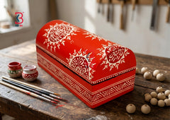 KB ART Wooden Semi Circle Mdf Box - Back View Highlighting Build Quality - Handcrafted Wooden Decor Jodhpur