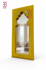 KB ART 17x8 Inch Arch Design Wooden Distressed Wal - Front View of Handcrafted Detailing - Handcrafted Wooden Decor Jodhpur