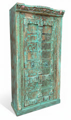 Double Door Antique Armoire - close-up detail of hand-carved solid wood finish and joinery, KBART SKU KBART-1035