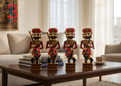 KB ART Wooden Small Chowkidar - Back View Highlighting Build Quality - Handcrafted Wooden Decor Jodhpur